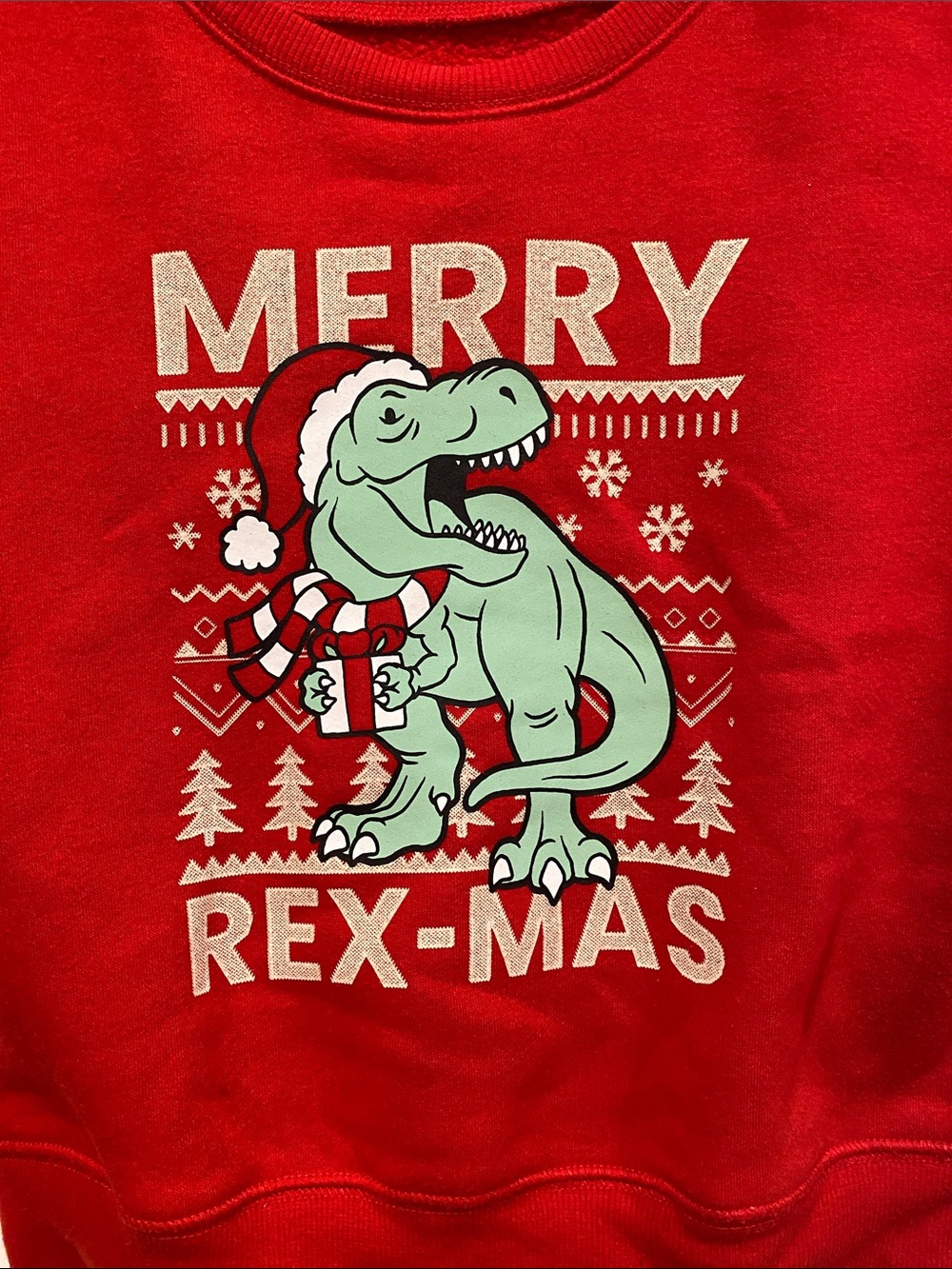 Merry Rex-mas Red Kids Graphic  Sweatshirt 5T
